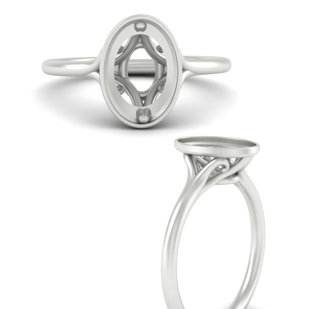 Semi Mount Split Shank Bezel Set Solitaire Ring