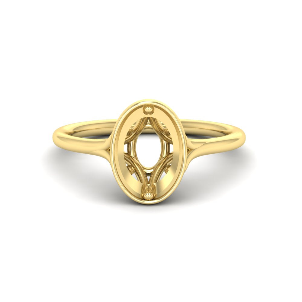 Semi Mount Split Shank Bezel Set Solitaire Ring