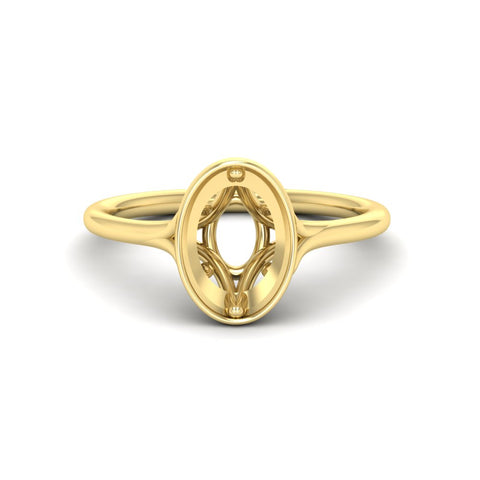 Semi Mount Split Shank Bezel Set Solitaire Ring