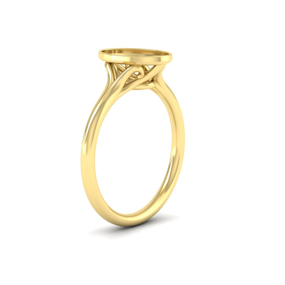 Semi Mount Split Shank Bezel Set Solitaire Ring