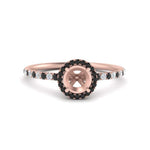 Load image into Gallery viewer, semi-mount-black-diamond-halo-petite-engagement-ring-in-rose-gold-FD8523SMRGBLACKANGLE3-NL-RG
