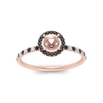 Load image into Gallery viewer, semi-mount-black-diamond-halo-petite-engagement-ring-in-rose-gold-FD8523SMRGBLACKANGLE3-NL-RG
