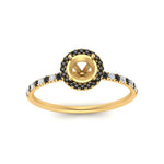 Load image into Gallery viewer, semi-mount-black-diamond-halo-petite-engagement-ring-in-yellow-gold-FD8523SMRGBLACKANGLE3-NL-YG

