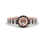 Load image into Gallery viewer, semi-mount-black-diamond-halo-wedding-ring-set-in-rose-gold-FD8523SMGBLACK-NL-RG
