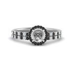 Load image into Gallery viewer, semi-mount-black-diamond-halo-wedding-ring-set-in-white-gold-FD8523SMGBLACK-NL-WG
