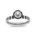 Load image into Gallery viewer, semi-mount-black-diamond-halo-wedding-ring-set-in-white-gold-FD8523SMGBLACK-NL-WG
