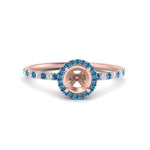 Load image into Gallery viewer, semi-mount-blue-topaz-halo-petite-engagement-ring-in-rose-gold-FD8523SMRGICBLTOANGLE3-NL-RG
