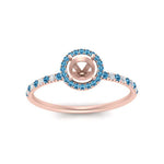 Load image into Gallery viewer, semi-mount-blue-topaz-halo-petite-engagement-ring-in-rose-gold-FD8523SMRGICBLTOANGLE3-NL-RG
