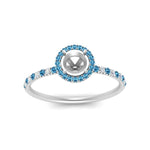Load image into Gallery viewer, semi-mount-blue-topaz-halo-petite-engagement-ring-in-white-gold-FD8523SMRGICBLTOANGLE3-NL-WG
