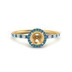 Load image into Gallery viewer, semi-mount-blue-topaz-halo-petite-engagement-ring-in-yellow-gold-FD8523SMRGICBLTOANGLE3-NL-YG
