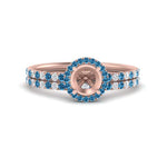Load image into Gallery viewer, semi-mount-blue-topaz-halo-wedding-ring-set-in-rose-gold-FD8523SMGICBLTO-NL-RG
