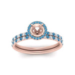 Load image into Gallery viewer, semi-mount-blue-topaz-halo-wedding-ring-set-in-rose-gold-FD8523SMGICBLTO-NL-RG
