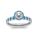 Load image into Gallery viewer, semi-mount-blue-topaz-halo-wedding-ring-set-in-white-gold-FD8523SMGICBLTO-NL-WG
