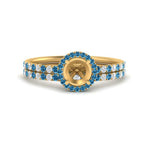 Load image into Gallery viewer, semi-mount-blue-topaz-halo-wedding-ring-set-in-yellow-gold-FD8523SMGICBLTO-NL-YG
