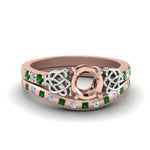 Load image into Gallery viewer, semi-mount-celtic-diamond-ring-and-matching-band-with-emerald-in-14K-rose-gold-FDENS2255B4SMGEMGR-NL-RG?v=1757052345
