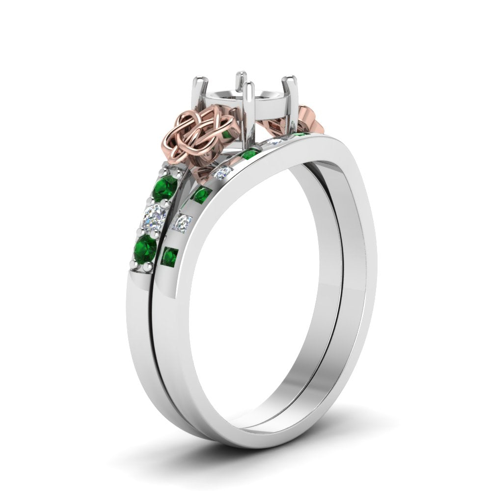 semi-mount-celtic-diamond-ring-and-matching-band-with-emerald-in-14K-white-gold-FDENS2255B4SMGEMGRANGLE2-NL-WG?v=1757052345