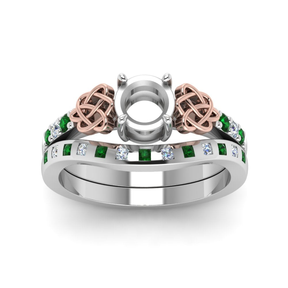 semi-mount-celtic-diamond-ring-and-matching-band-with-emerald-in-14K-white-gold-FDENS2255B4SMGEMGRANGLE5-NL-WG?v=1757052345
