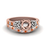 Load image into Gallery viewer, semi-mount-celtic-diamond-ring-and-matching-band-with-orange-sapphire-in-14K-rose-gold-FDENS2255B4SMGSAOR-NL-RG?v=1757052345
