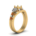 Load image into Gallery viewer, semi-mount-celtic-diamond-ring-and-matching-band-with-orange-sapphire-in-14K-yellow-gold-FDENS2255B4SMGSAORANGLE2-NL-YG?v=1757052345
