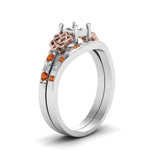 Load image into Gallery viewer, semi-mount-celtic-diamond-ring-and-matching-band-with-orange-sapphire-in-950-Platinum-FDENS2255B4SMGSAORANGLE2-NL-WG?v=1757052345
