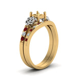 Load image into Gallery viewer, semi-mount-celtic-diamond-ring-and-matching-band-with-ruby-in-14K-yellow-gold-FDENS2255B4SMGRUDRANGLE2-NL-YG?v=1757052345
