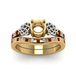 Load image into Gallery viewer, semi-mount-celtic-diamond-ring-and-matching-band-with-ruby-in-14K-yellow-gold-FDENS2255B4SMGRUDRANGLE5-NL-YG?v=1757052345
