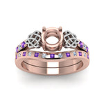 Load image into Gallery viewer, semi-mount-celtic-diamond-ring-and-matching-band-with-violac-topaz-in-14K-rose-gold-FDENS2255B4SMGVITOANGLE5-NL-RG?v=1757052345
