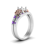 Load image into Gallery viewer, semi-mount-celtic-diamond-ring-and-matching-band-with-violac-topaz-in-14K-white-gold-FDENS2255B4SMGVITOANGLE2-NL-WG?v=1757052346
