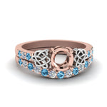 Load image into Gallery viewer, Semi Mount Two Tone Celtic Wedding Ring Set
