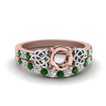 Load image into Gallery viewer, semi-mount-celtic-diamond-wedding-ring-set-with-emerald-in-14K-rose-gold-FDENS2255B1SMGEMGR-NL-RG?v=1757057026
