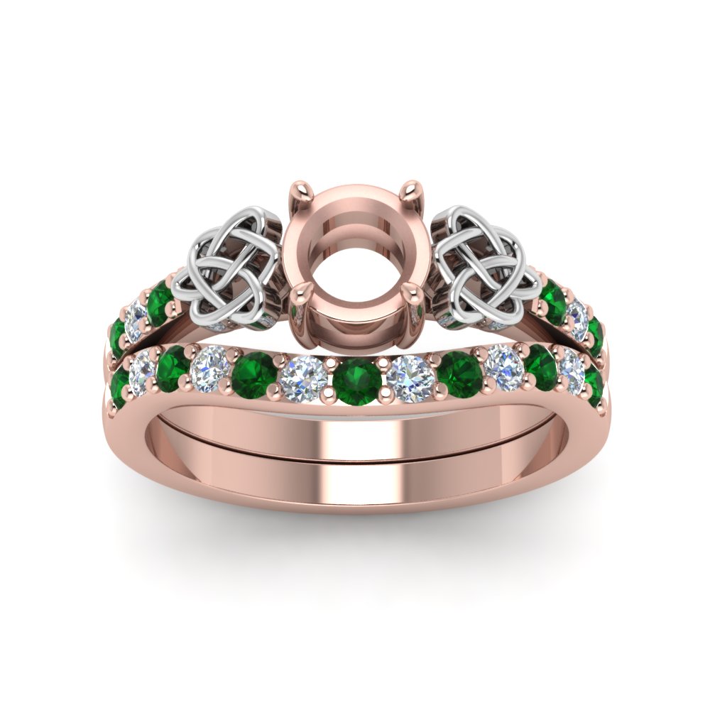 semi-mount-celtic-diamond-wedding-ring-set-with-emerald-in-14K-rose-gold-FDENS2255B1SMGEMGRANGLE5-NL-RG?v=1757057026