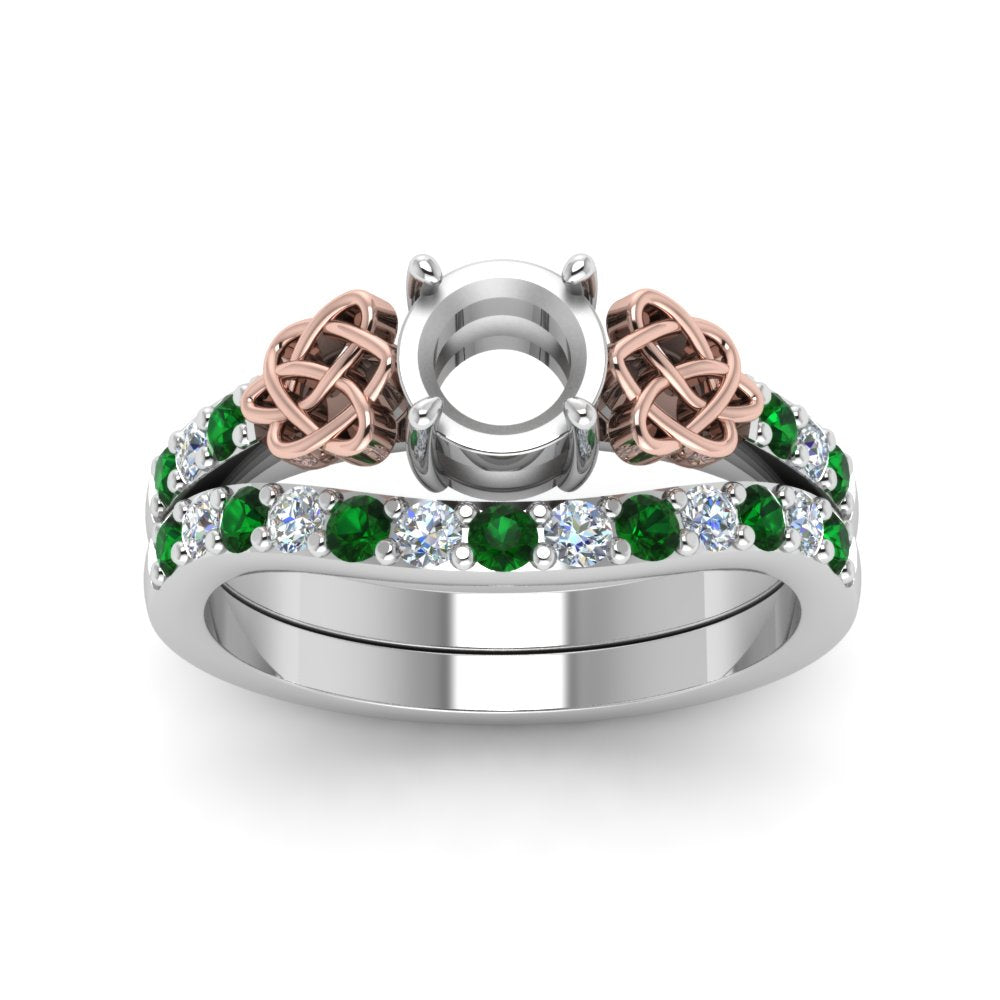 semi-mount-celtic-diamond-wedding-ring-set-with-emerald-in-14K-white-gold-FDENS2255B1SMGEMGRANGLE5-NL-WG?v=1757057026