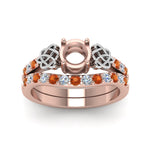 Load image into Gallery viewer, semi-mount-celtic-diamond-wedding-ring-set-with-orange-sapphire-in-14K-rose-gold-FDENS2255B1SMGSAORANGLE5-NL-RG?v=1757057026
