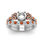 Load image into Gallery viewer, semi-mount-celtic-diamond-wedding-ring-set-with-orange-sapphire-in-14K-white-gold-FDENS2255B1SMGSAORANGLE5-NL-WG?v=1757057026
