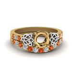 Load image into Gallery viewer, semi-mount-celtic-diamond-wedding-ring-set-with-orange-sapphire-in-14K-yellow-gold-FDENS2255B1SMGSAOR-NL-YG?v=1757057025
