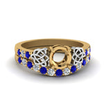 Load image into Gallery viewer, semi-mount-celtic-diamond-wedding-ring-set-with-sapphire-in-14K-yellow-gold-FDENS2255B1SMGSABL-NL-YG?v=1757057025
