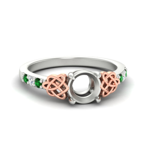 semi-mount-celtic-emerald-two-tone-engagement-ring-in-white-gold-fdens2255smrgemgrsleep-nl-wg