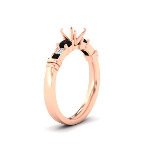 Semi Mount Channel Bar Set Diamond Engagement Ring