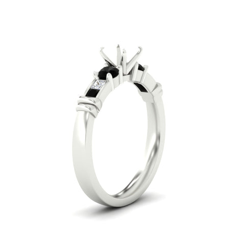 Semi Mount Channel Bar Set Diamond Engagement Ring
