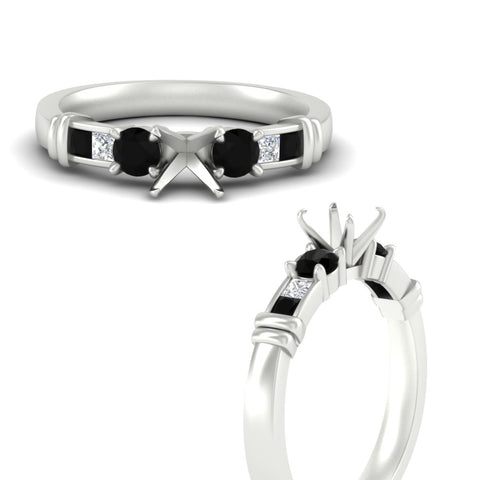 Semi Mount Channel Bar Set Diamond Engagement Ring