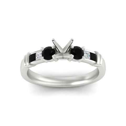 Semi Mount Channel Bar Set Diamond Engagement Ring