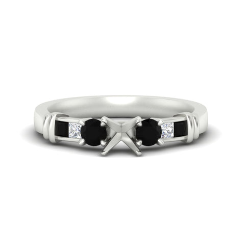 Semi Mount Channel Bar Set Diamond Engagement Ring