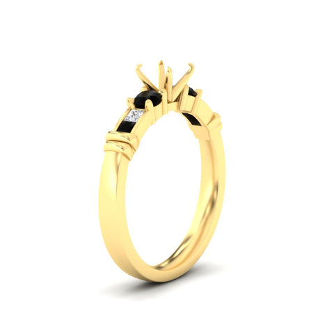 Semi Mount Channel Bar Set Diamond Engagement Ring