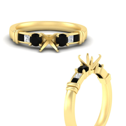 Semi Mount Channel Bar Set Diamond Engagement Ring