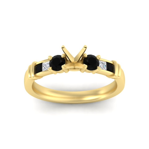 Semi Mount Channel Bar Set Diamond Engagement Ring