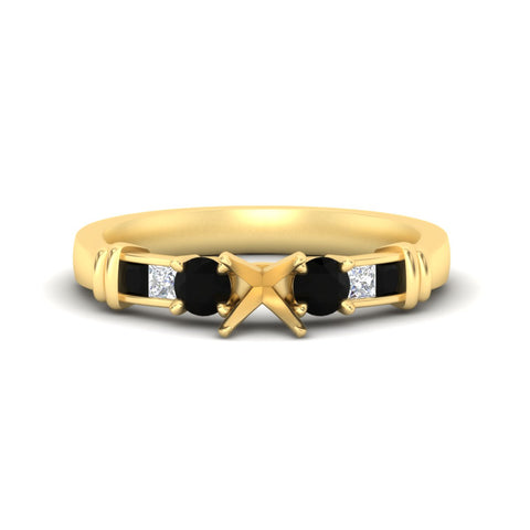 Semi Mount Channel Bar Set Diamond Engagement Ring
