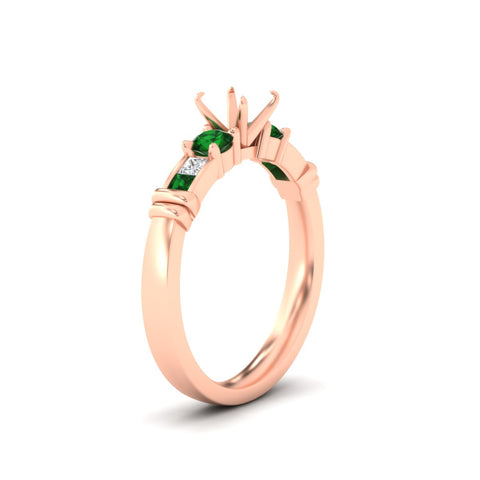 Semi Mount Channel Bar Set Diamond Engagement Ring