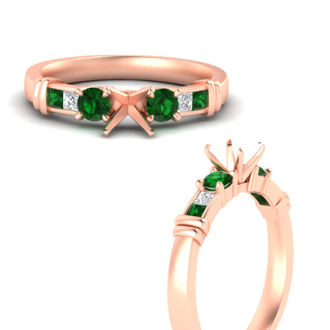 Semi Mount Channel Bar Set Diamond Engagement Ring