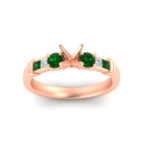 Semi Mount Channel Bar Set Diamond Engagement Ring