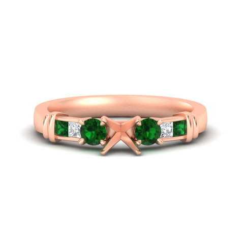 Semi Mount Channel Bar Set Diamond Engagement Ring